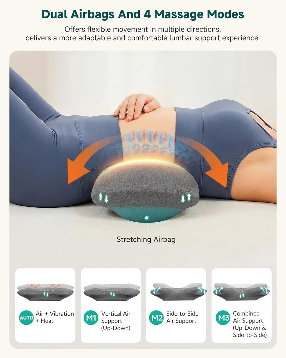 LumboFlex Cordless Lumbar Support Massage Pillow